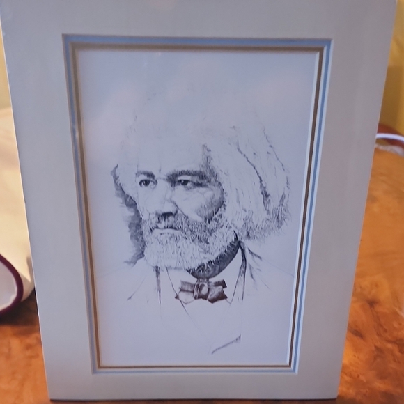 Other - Framed Sketch Portrait Art Frederick Douglass. 8x10 Print